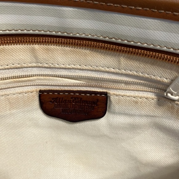 Allan Edwards Vintage Striped Bag Leather Crossbody Purse - Picture 3 of 6